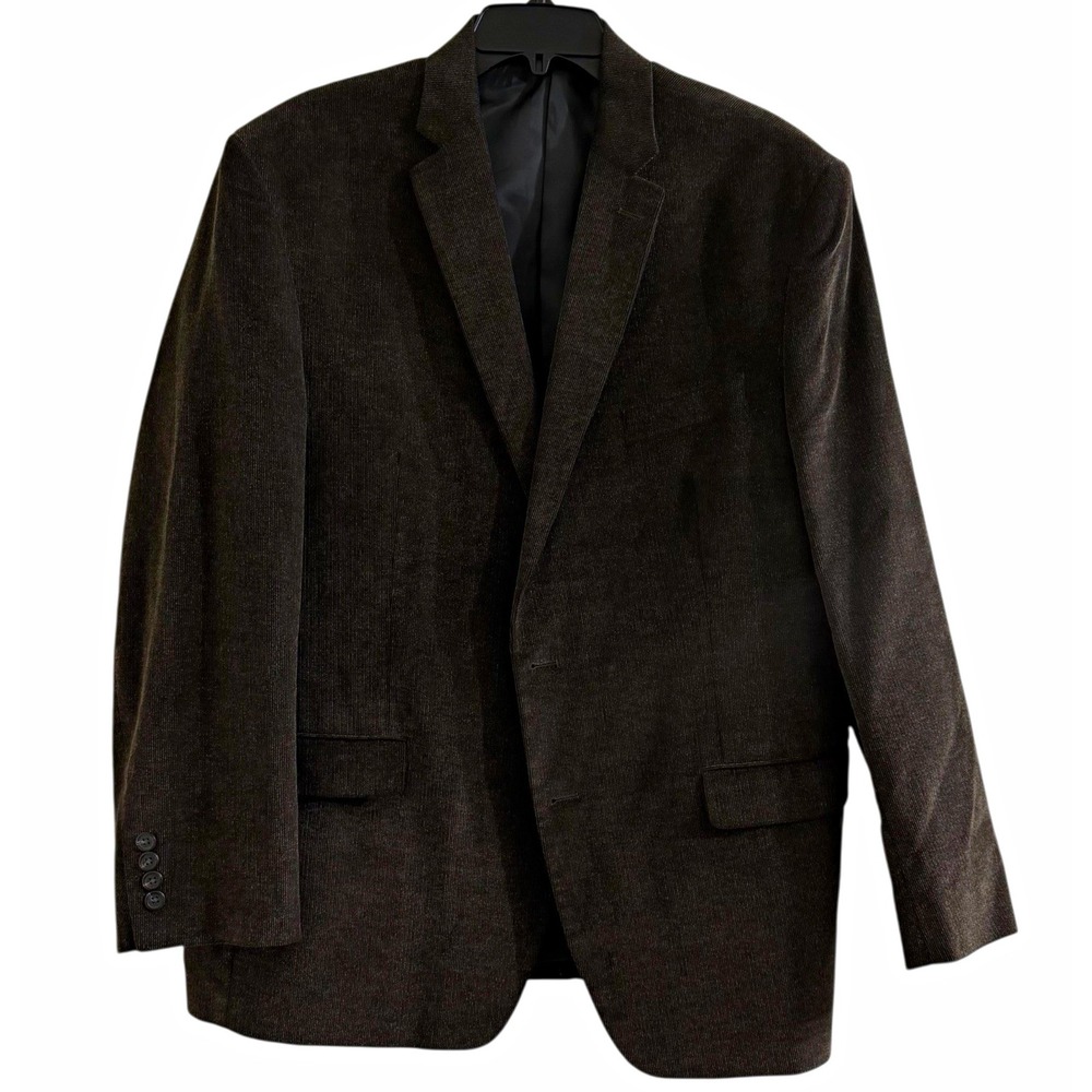 Chaps Brown Corduroy 46R Jacket Blazer Flat Front Classic